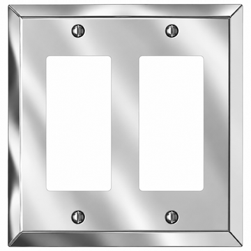 Century Polished Chrome Steel - 2 Rocker Wallplate