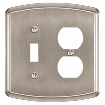 Irvine Brushed Nickel Steel - 1 Toggle/1 Duplex Wallplate