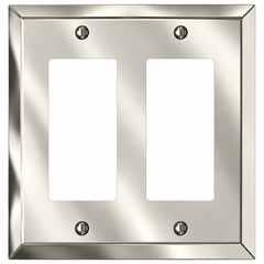 Century Polished Nickel Steel - 2 Rocker  Wallplate