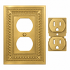 Filigree Border Satin Gold Cast - 1 Duplex Wallplate