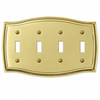 Sonoma Polished Brass Steel - 4 Toggle Wallplate