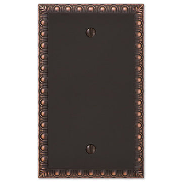 Egg & Dart Aged Bronze Cast - 1 Blank Wallplate - Wallplate Warehouse 90BVB 070686557884 1 Blank
