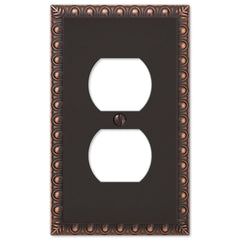 Egg & Dart Aged Bronze Cast - 1 Duplex Wallplate