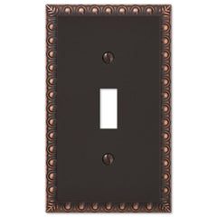 Egg & Dart Aged Bronze Cast - 1 Toggle Wallplate