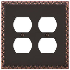 Egg & Dart Aged Bronze Cast - 2 Duplex Wallplate