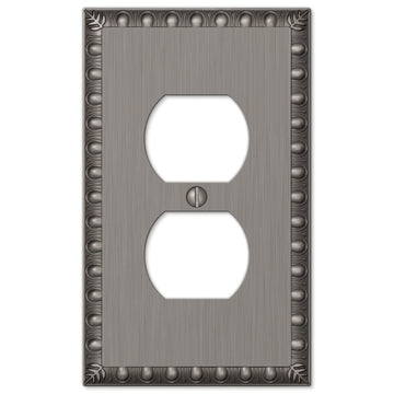 Egg & Dart Antique Nickel Cast - 1 Duplex Wallplate - Wallplate Warehouse 90DAN 070686554494 1 Duplex