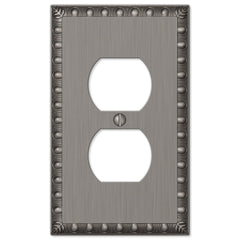 Egg & Dart Antique Nickel Cast - 1 Duplex Wallplate