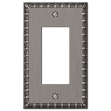 Egg & Dart Antique Nickel Cast - 1 Rocker Wallplate - Wallplate Warehouse 90RAN 070686554500 1 Rocker