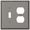 Egg & Dart Antique Nickel Cast - 1 Toggle / 1 Duplex Wallplate - Wallplate Warehouse 90TDAN 070686554531 1 Toggle / 1 Duplex