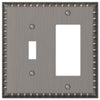Egg & Dart Antique Nickel Cast - 1 Toggle / 1 Rocker Wallplate - Wallplate Warehouse 90TRAN 070686554562 1 Toggle / 1 Rocker