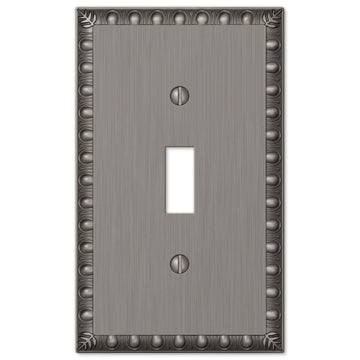 Egg & Dart Antique Nickel Cast - 1 Toggle Wallplate - Wallplate Warehouse 90TAN 070686554487 1 Toggle