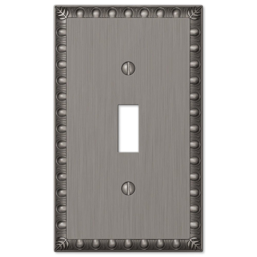 Egg & Dart Antique Nickel Cast - 1 Toggle Wallplate - Wallplate Warehouse 90TAN 070686554487 1 Toggle