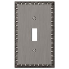 Egg & Dart Antique Nickel Cast - 1 Toggle Wallplate