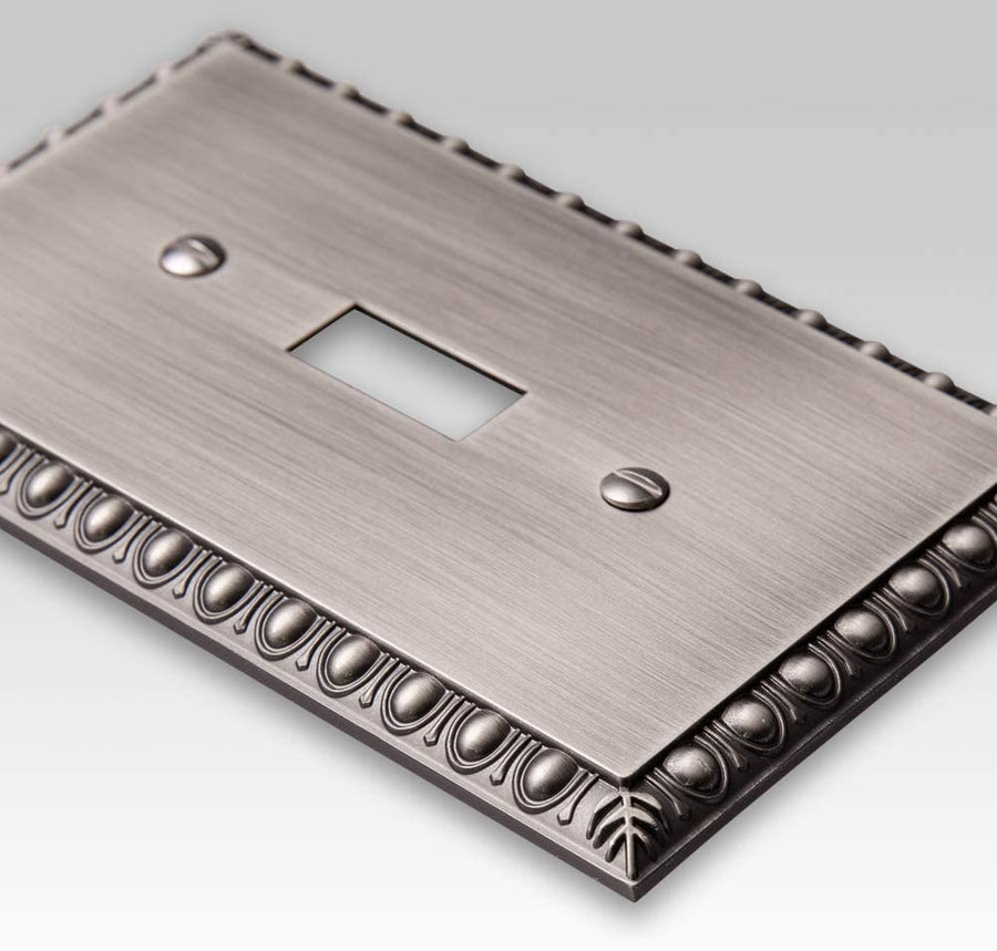 Egg & Dart Antique Nickel Cast - 1 Toggle Wallplate - Wallplate Warehouse 90TAN 070686554487 1 Toggle