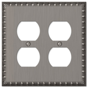 Egg & Dart Antique Nickel Cast - 2 Duplex Wallplate - Wallplate Warehouse 90DDAN 070686555583 2 Duplex