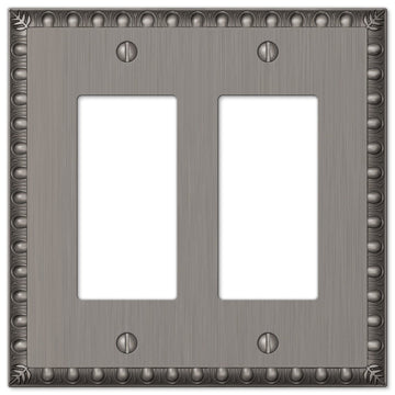 Egg & Dart Antique Nickel Cast - 2 Rocker Wallplate - Wallplate Warehouse 90RRAN 070686554548 2 Rocker