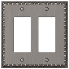 Egg & Dart Antique Nickel Cast - 2 Rocker Wallplate