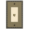 Egg & Dart Brushed Brass Cast - 1 Phone Jack Wallplate - Wallplate Warehouse 90PHBB 070686581698 Phone Jacks