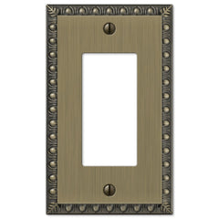 Egg & Dart Brushed Brass Cast - 1 Rocker Wallplate