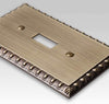 Egg & Dart Brushed Brass Cast - 4 Rocker Wallplate - Wallplate Warehouse 90R4BB 070686565100 4 Rocker