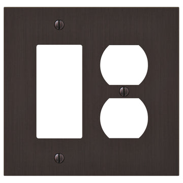 Elan Aged Bronze Cast - 1 Rocker / 1 Duplex Wallplate - Wallplate Warehouse 55RDDB - B 070686020395 1 Rocker / 1 Duplex