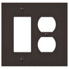 Elan Aged Bronze Cast - 1 Rocker / 1 Duplex Wallplate - Wallplate Warehouse 55RDDB - B 070686020395 1 Rocker / 1 Duplex
