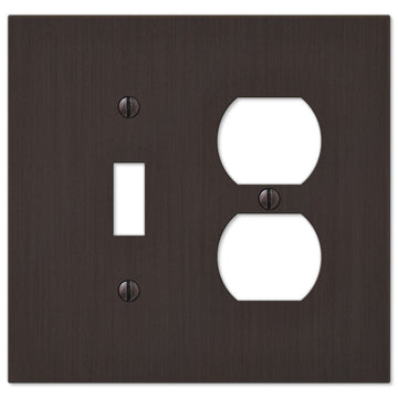 Elan Aged Bronze Cast - 1 Toggle / 1 Duplex Wallplate - Wallplate Warehouse 55TDDB 070686573389 1 Toggle / 1 Duplex