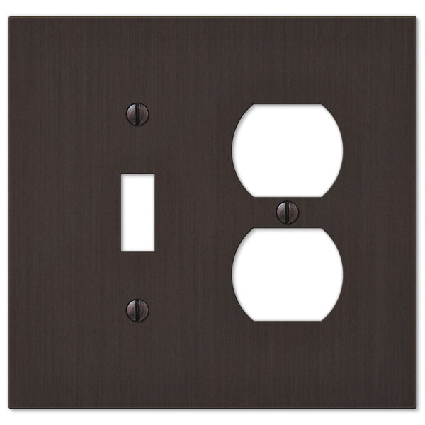 Elan Aged Bronze Cast - 1 Toggle / 1 Duplex Wallplate - Wallplate Warehouse 55TDDB 070686573389 1 Toggle / 1 Duplex