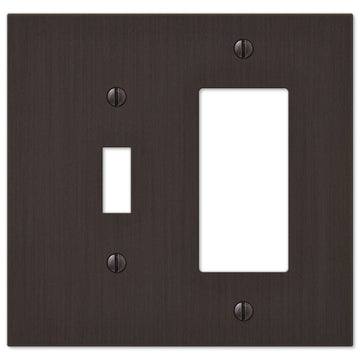 Elan Aged Bronze Cast - 1 Toggle / 1 Rocker Wallplate - Wallplate Warehouse 55TRDB 070686573396 1 Toggle / 1 Rocker