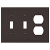 Elan Aged Bronze Cast - 2 Toggle / 1 Duplex Wallplate - Wallplate Warehouse 55TTDDB - B 070686020418 2 Toggle / 1 Duplex