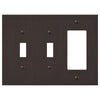 Elan Aged Bronze Cast - 2 Toggle / 1 Rocker Wallplate - Wallplate Warehouse 55TTRDB - B 070686020425 2 Toggle / 1 Rocker