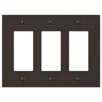 Elan Aged Bronze Cast - 3 Rocker Wallplate - Wallplate Warehouse 55RRRDB 070686573433 3 Rocker