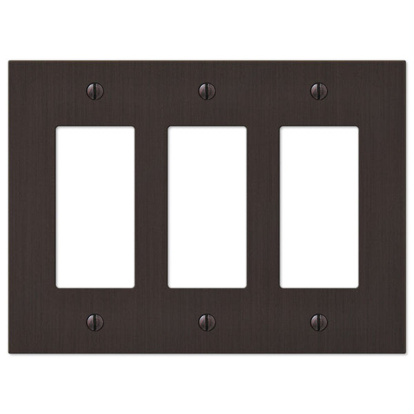 Elan Aged Bronze Cast - 3 Rocker Wallplate - Wallplate Warehouse 55RRRDB 070686573433 3 Rocker