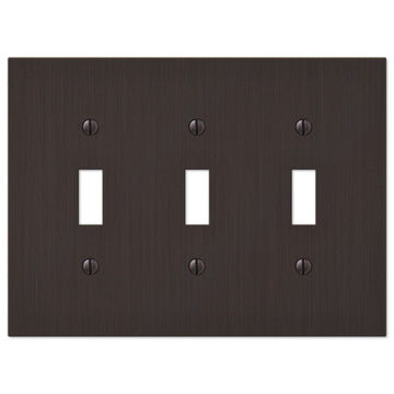 Elan Aged Bronze Cast - 3 Toggle Wallplate - Wallplate Warehouse 55TTTDB 070686573426 3 Toggle