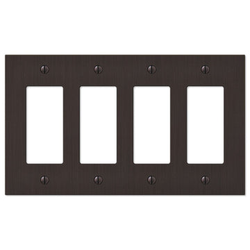 Elan Aged Bronze Cast - 4 Rocker Wallplate - Wallplate Warehouse 55R4DB 070686573457 4 Rocker