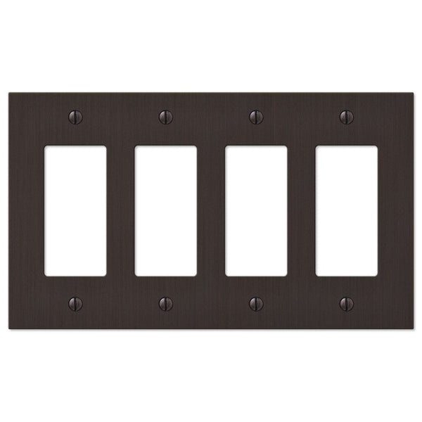 Elan Aged Bronze Cast - 4 Rocker Wallplate - Wallplate Warehouse 55R4DB 070686573457 4 Rocker