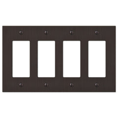 Elan Aged Bronze Cast - 4 Rocker Wallplate