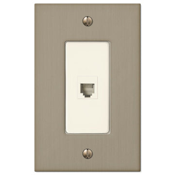 Elan Brushed Bronze Cast - 1 Phone Jack Wallplate - Wallplate Warehouse 55PHBZ 070686581193 Phone Jacks