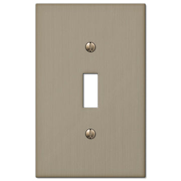 Elan Brushed Bronze Cast - 1 Toggle Wallplate - Wallplate Warehouse 55TBZ 070686573471 1 Toggle