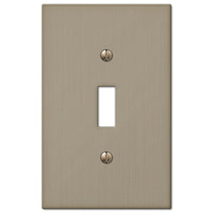 Elan Brushed Bronze Cast - 1 Toggle Wallplate