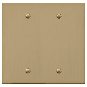 Elan Brushed Bronze Cast - 2 Blank Wallplate - Wallplate Warehouse 55BBBZ - B 070686020449 2 Blank