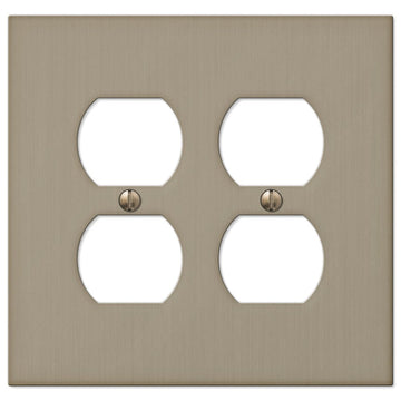 Elan Brushed Bronze Cast - 2 Duplex Wallplate - Wallplate Warehouse 55DDBZ 070686573532 2 Duplex