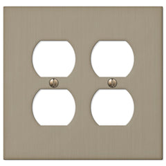 Elan Brushed Bronze Cast - 2 Duplex Wallplate