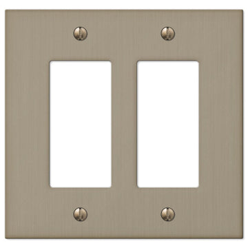 Elan Brushed Bronze Cast - 2 Rocker Wallplate - Wallplate Warehouse 55RRBZ 070686573549 2 Rocker