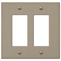 Elan Brushed Bronze Cast - 2 Rocker Wallplate
