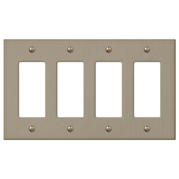 Elan Brushed Bronze Cast - 4 Rocker Wallplate - Wallplate Warehouse 55R4BZ 070686573570 4 Rocker