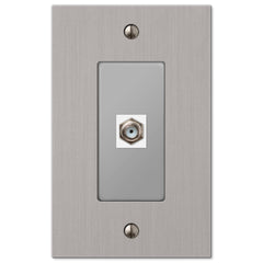 Elan Brushed Nickel Cast - 1 Cable Jack Wallplate