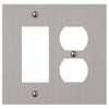 Elan Brushed Nickel Cast - 1 Rocker / 1 Duplex Wallplate - Wallplate Warehouse 55RDBN - B 070686020357 1 Rocker / 1 Duplex