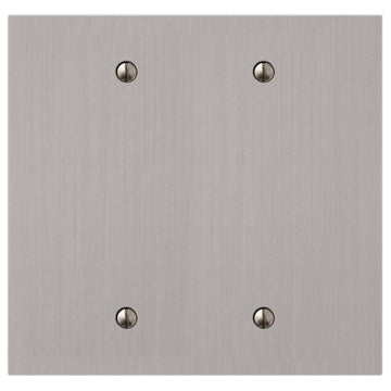 Elan Brushed Nickel Cast - 2 Blank Wallplate - Wallplate Warehouse 55BBBN - B 070686020364 2 Blank