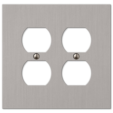 Elan Brushed Nickel Cast - 2 Duplex Wallplate - Wallplate Warehouse 55DDBN 070686573662 2 Duplex